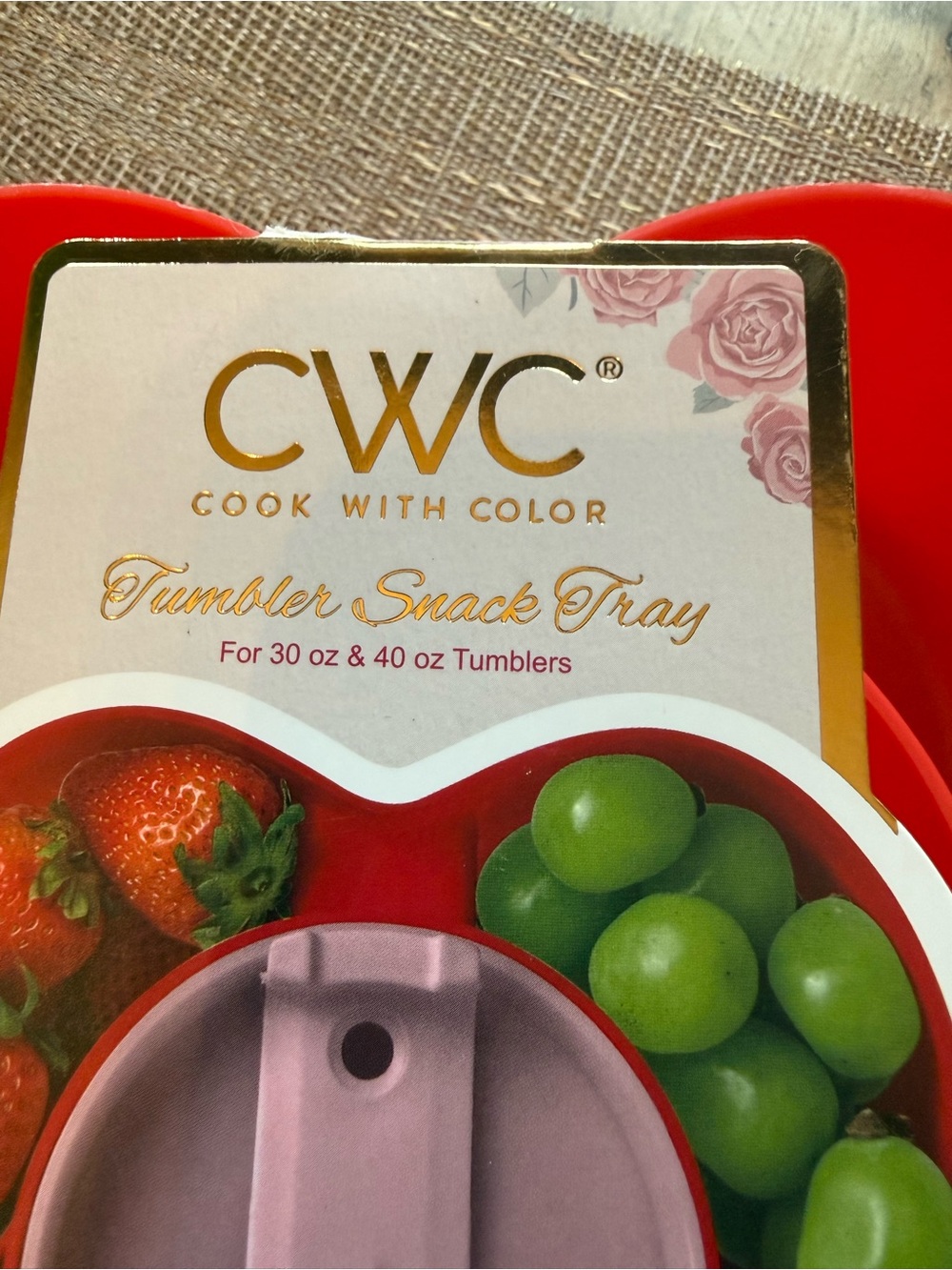 CWC Cook With Color Heart Snack Tray in Red - Picture 3 of 3